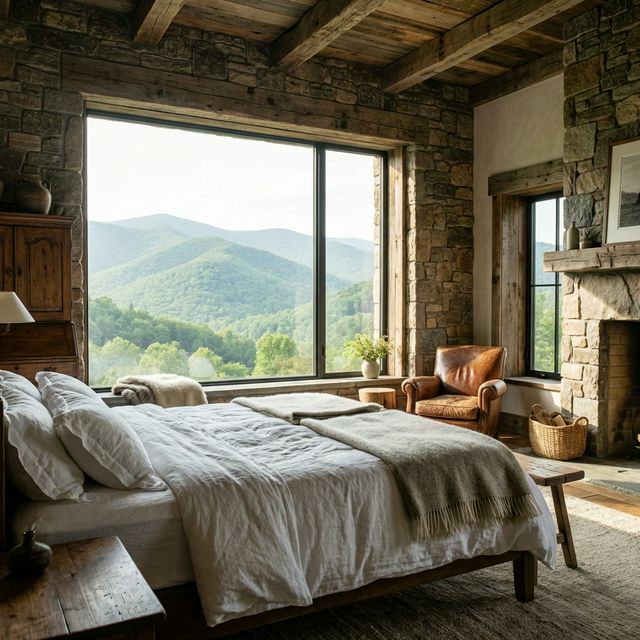 Dormitorio con vistas